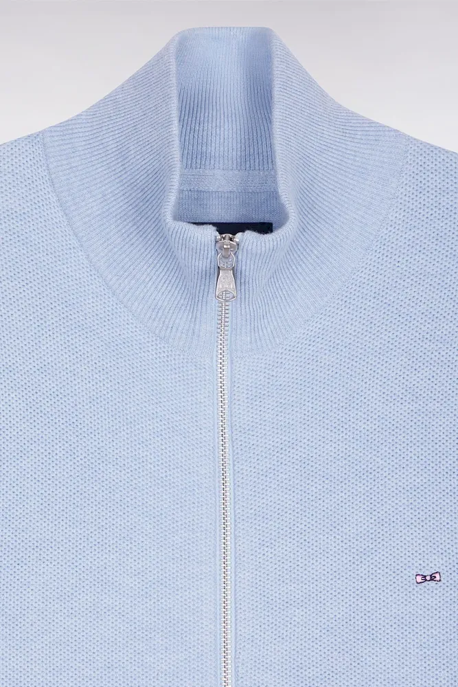 Cardigan zippé en coton ciel – Bild 6