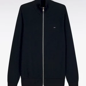 Alternative view of Cardigan zippé en coton marine