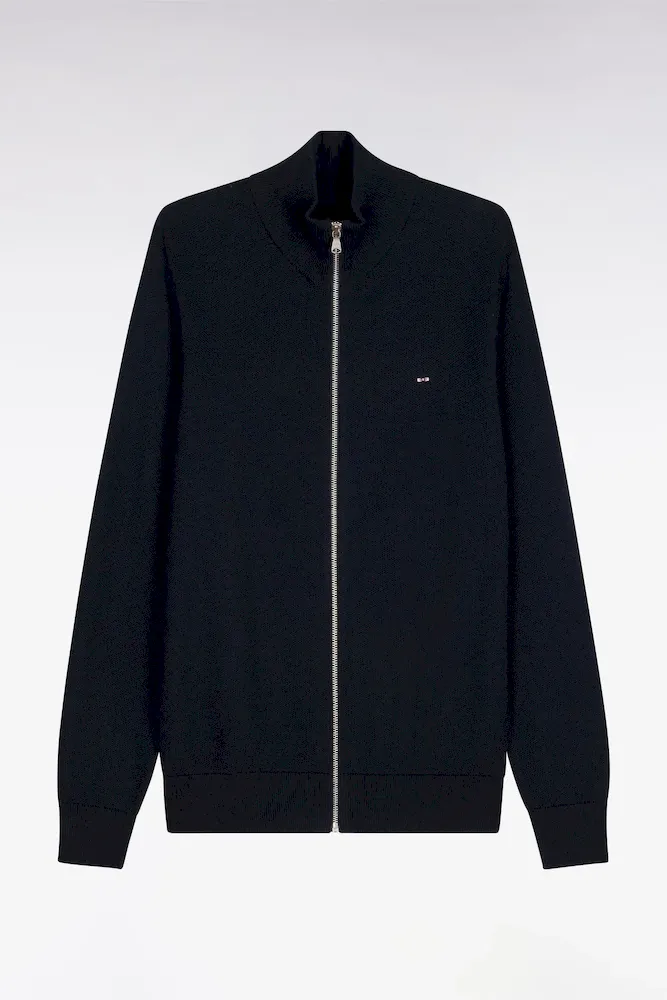 Cardigan Zippé En Coton Marine