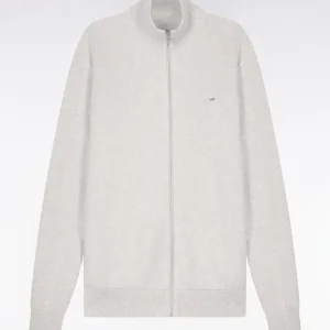 Alternative view of Cardigan zippé en coton gris clair