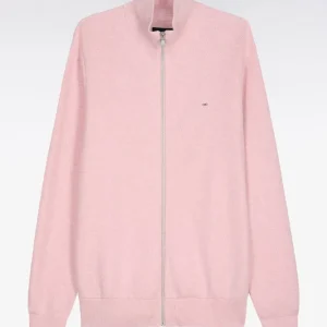 Alternative view of Cardigan zippé en coton rose