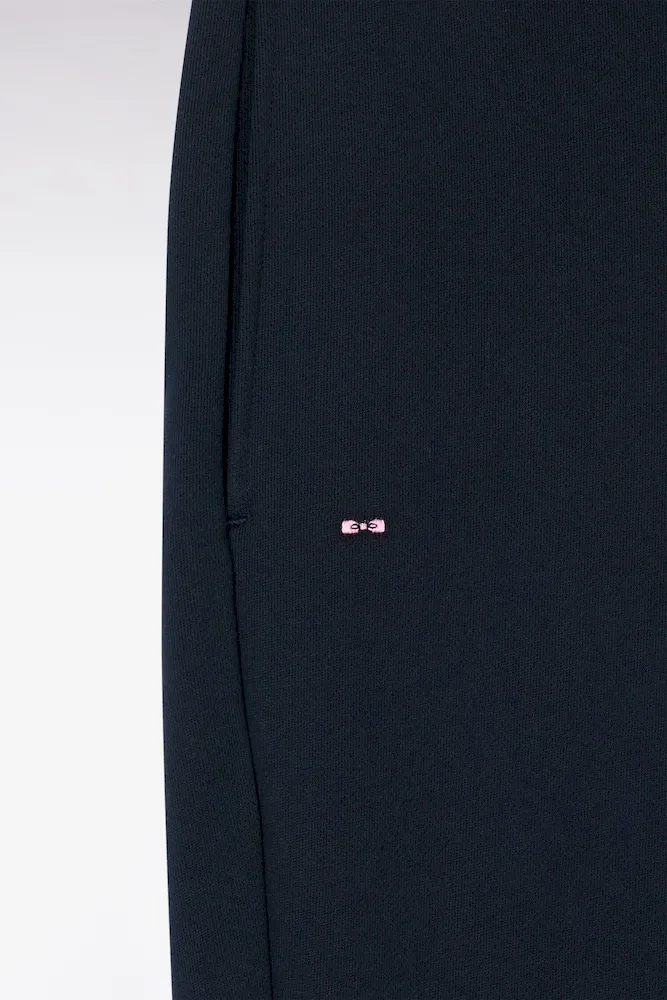 Jogging uni en molleton coton marine coupe regular – Bild 6