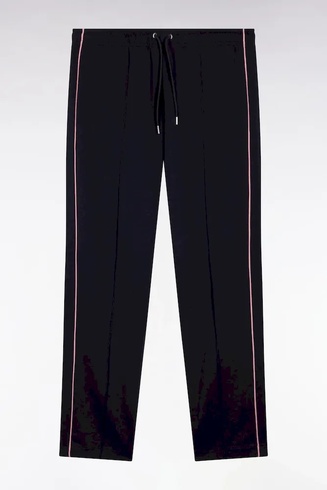 Jogging En Coton Mélangé Marine Coupe Regular