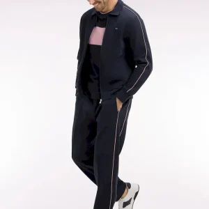 Jogging en coton mélangé marine coupe regular