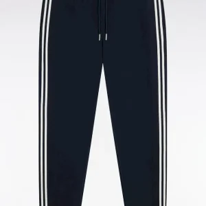 Alternative view of Jogging en coton mélangé marine à découpes contrastées coupe regular