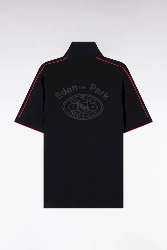 Maillot à Manches Courtes Nouvelle Zélande En Coton Noir Coupe Regular