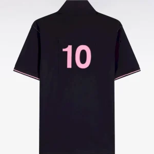 Alternative view of Maillot à manches courtes en coton blanc et marine coupe regular