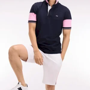 Maillot à manches courtes en coton marine coupe regular