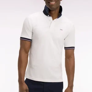 Maillot à manches courtes en coton blanc broderie dos coupe regular