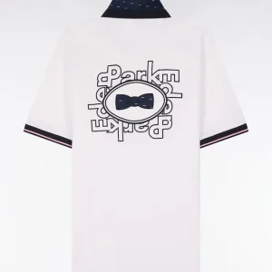 Alternative view of Maillot à manches courtes en coton blanc broderie dos coupe regular