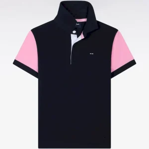 Maillot à manches courtes rose en coton marine