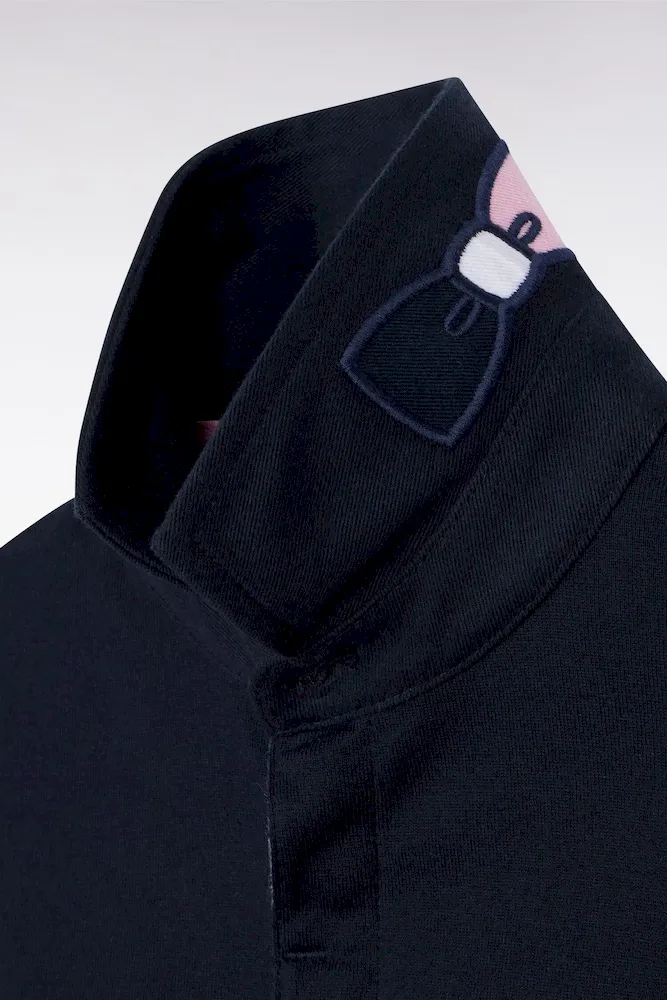 Maillot à manches courtes rose en coton marine – Bild 2