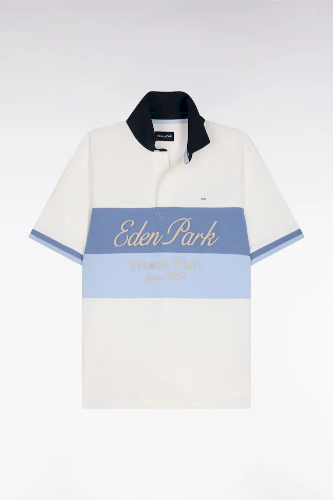 Maillot à Manches Courtes écru à Découpes Pastel Et Broderie Coupe Regular