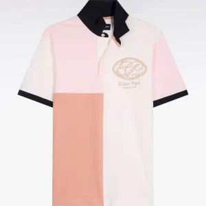 Alternative view of Maillot à manches courtes rose découpes graphiques et broderie coupe regular