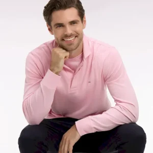 Maillot à manches longues en coton Pima rose