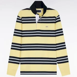 Alternative view of Maillot à manches longues en coton rayé jaune clair