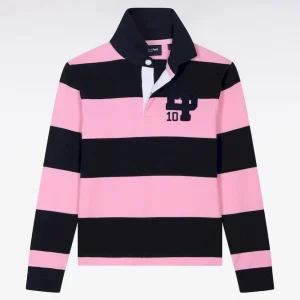 Maillot de rugby à manches longues en coton Pima rayé