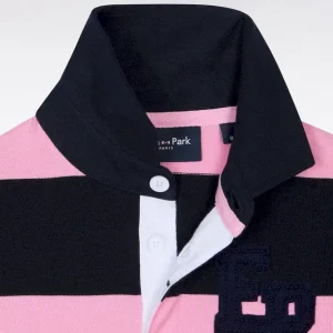 Alternative view of Maillot de rugby à manches longues en coton Pima rayé