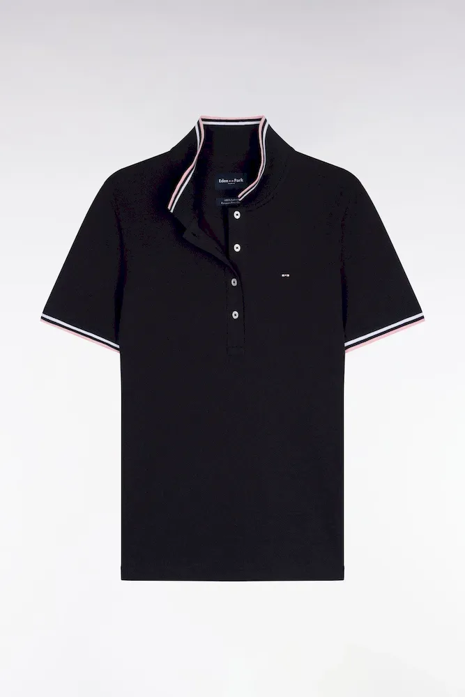 Polo à Manches Courtes En Coton Marine Coupe Regular