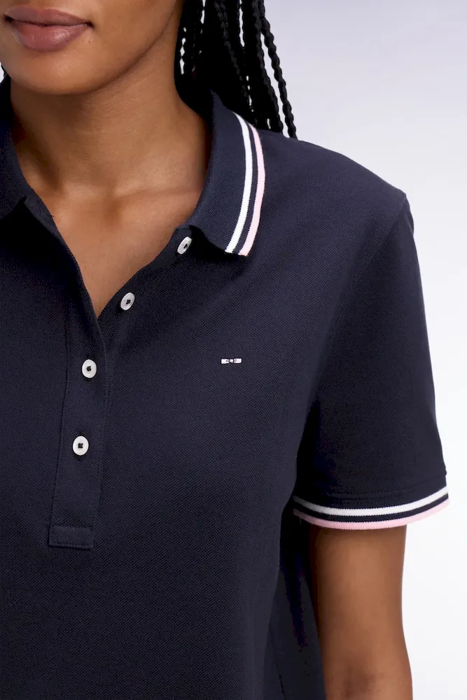 Polo à manches courtes en coton marine coupe regular – Bild 4