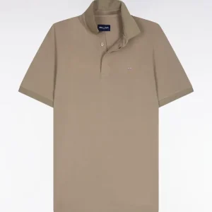 Alternative view of Polo à manches courtes en coton marron coupe slim