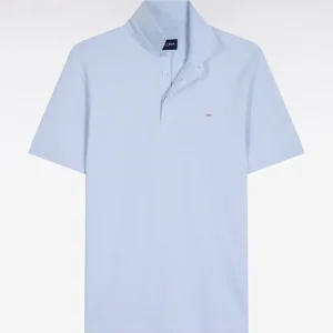 Alternative view of Polo à manches courtes en coton gris clair coupe slim