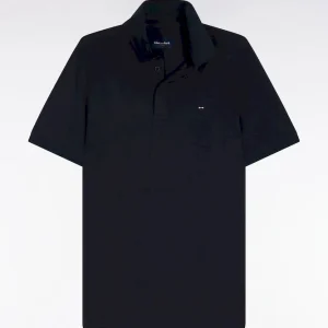 Alternative view of Polo à manches courtes en coton marine coupe slim