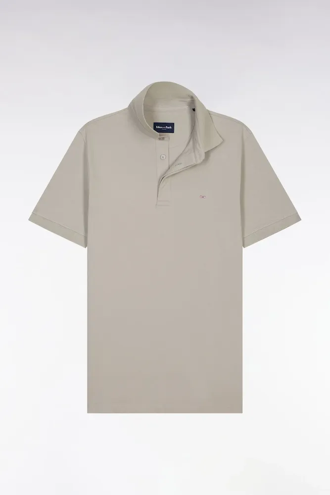 Polo à Manches Courtes En Coton Gris Coupe Slim