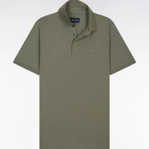 Alternative view of Polo à manches courtes en coton kaki coupe slim