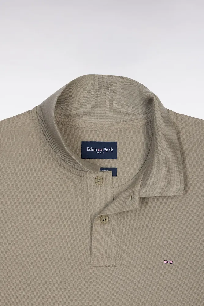 Polo à manches courtes en coton kaki coupe regular – Bild 6