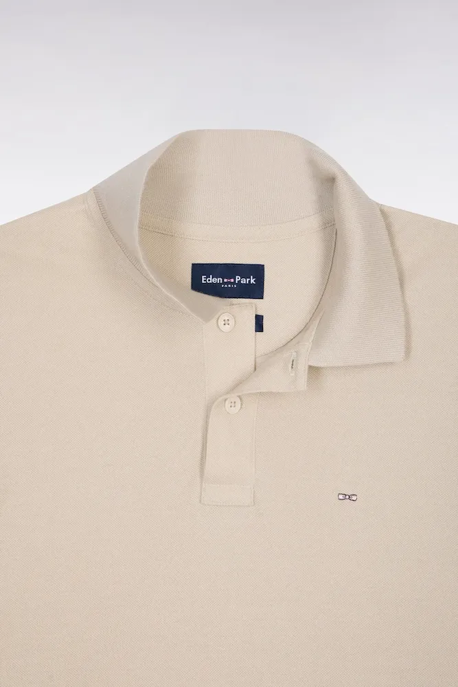 Polo à manches courtes en coton beige coupe regular – Bild 6