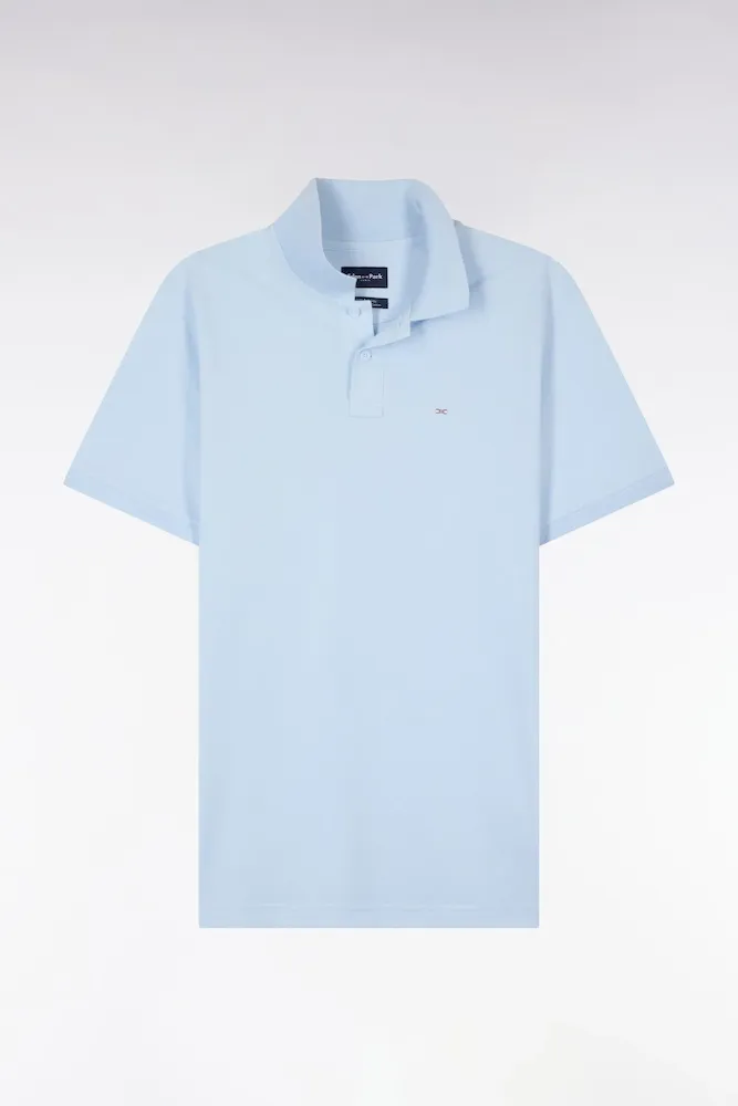 Polo à Manches Courtes En Coton Ciel Coupe Regular