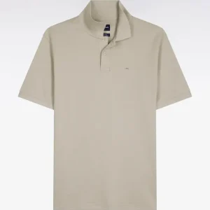 Alternative view of Polo à manches courtes en coton gris clair coupe regular