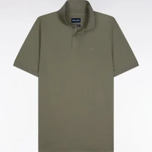 Alternative view of Polo à manches courtes en coton kaki moyen coupe regular