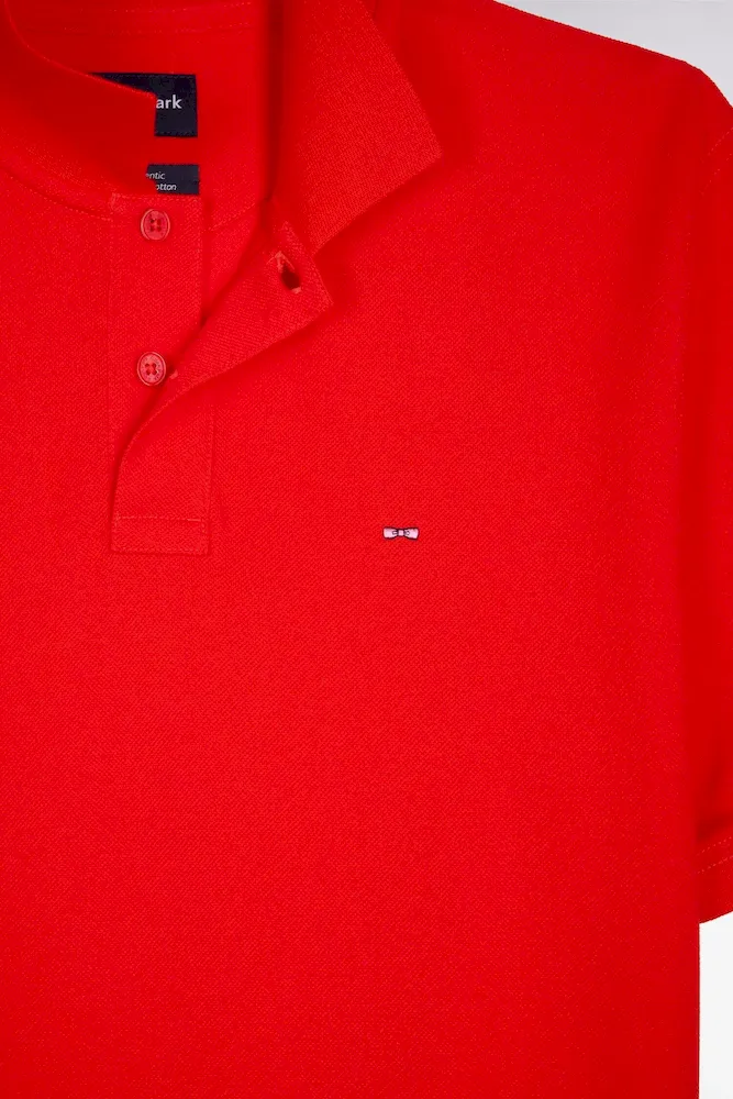 Polo à manches courtes en coton rouge coupe regular – Bild 6