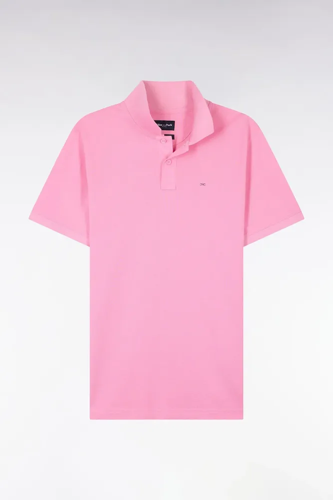 Polo à Manches Courtes En Coton Rose Coupe Regular