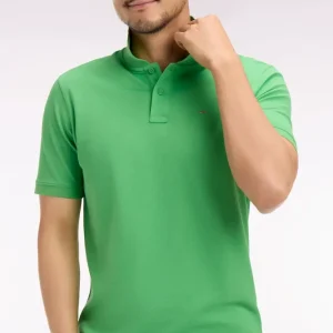 Polo à manches courtes en coton vert coupe regular
