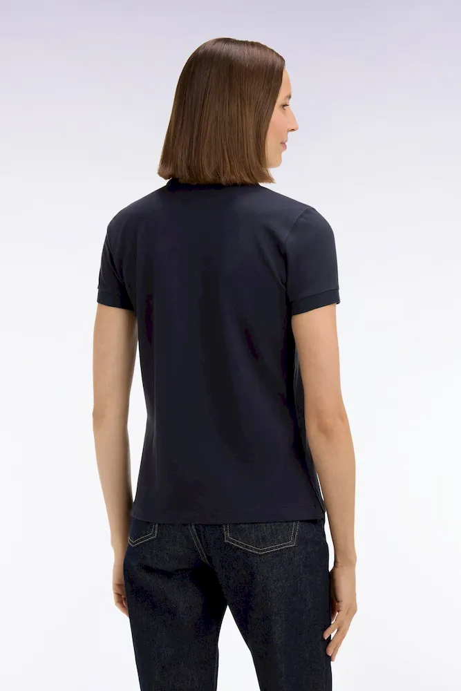 Polo à manches courtes en coton stretch marine – Bild 5