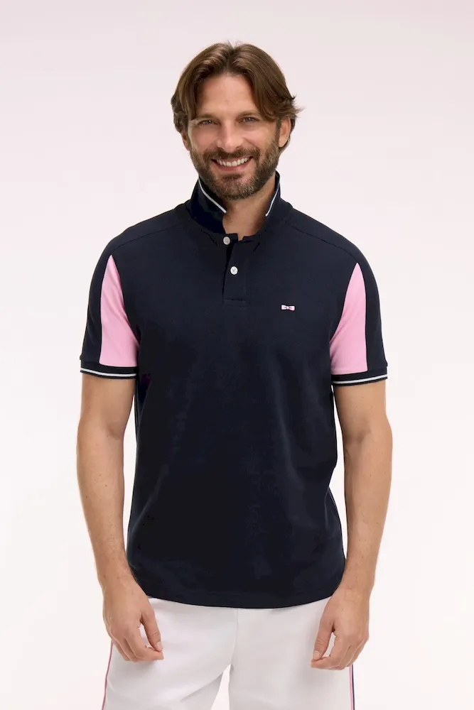 Polo manches courtes en coton marine – Bild 3