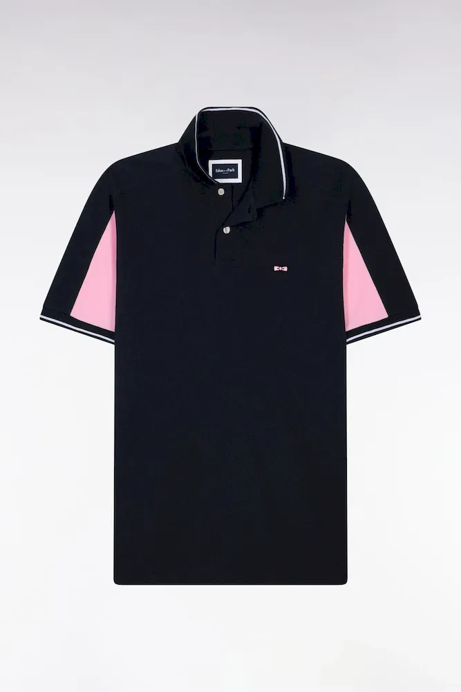 Polo manches courtes en coton marine – Bild 2