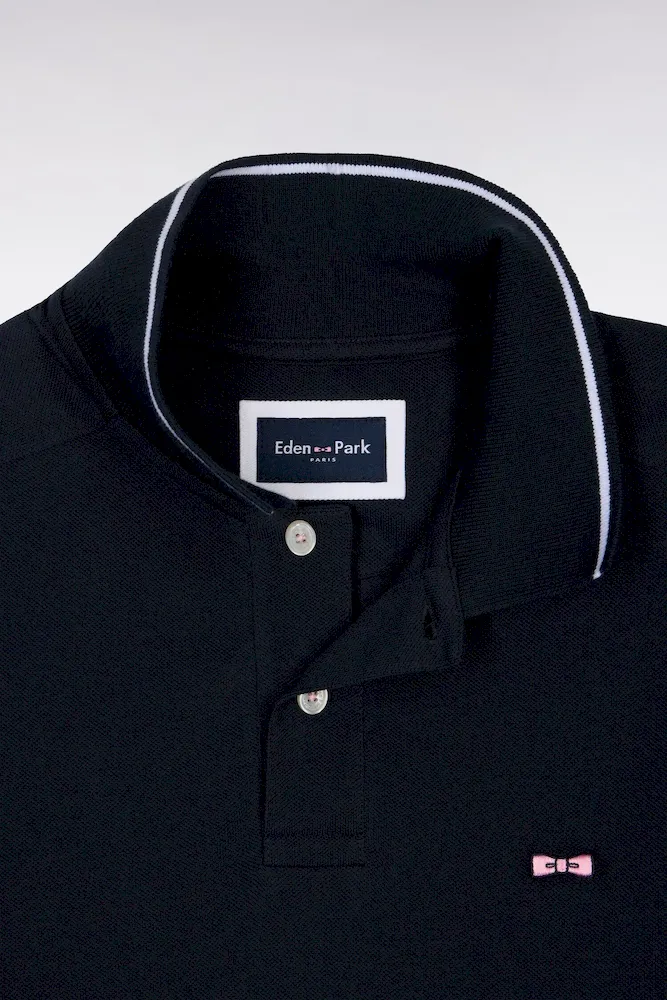 Polo manches courtes en coton marine – Bild 6