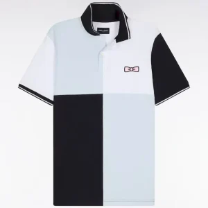 Alternative view of Polo à manches courtes en coton bleu ciel à cadrans coupe regular