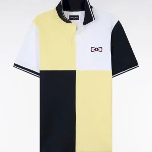 Alternative view of Polo à manches courtes en coton jaune clair à cadrans coupe regular