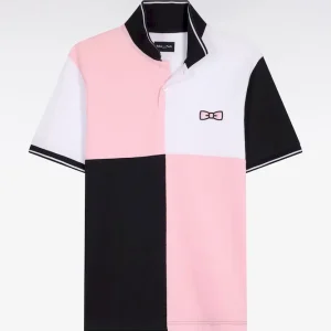 Alternative view of Polo à manches courtes en coton rose à cadrans coupe regular