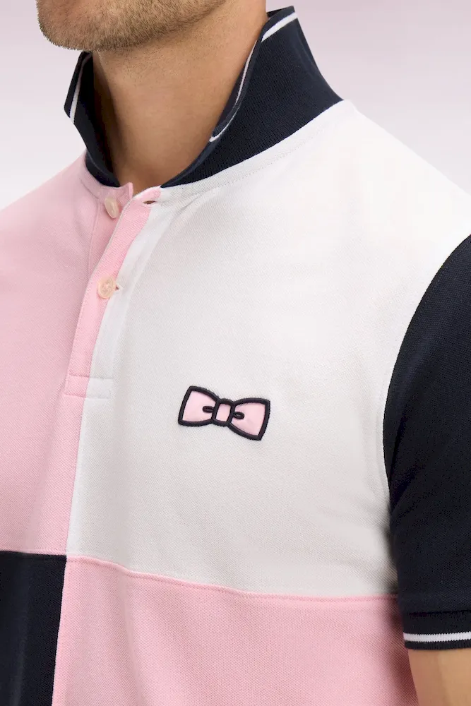 Polo à manches courtes en coton rose à cadrans coupe regular – Bild 4