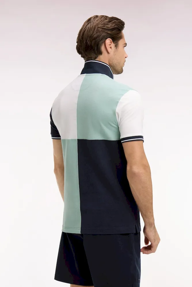 Polo à manches courtes en coton vert d'eau à cadrans coupe regular – Bild 5