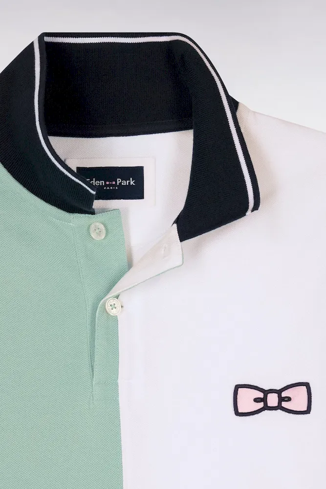 Polo à manches courtes en coton vert d'eau à cadrans coupe regular – Bild 6