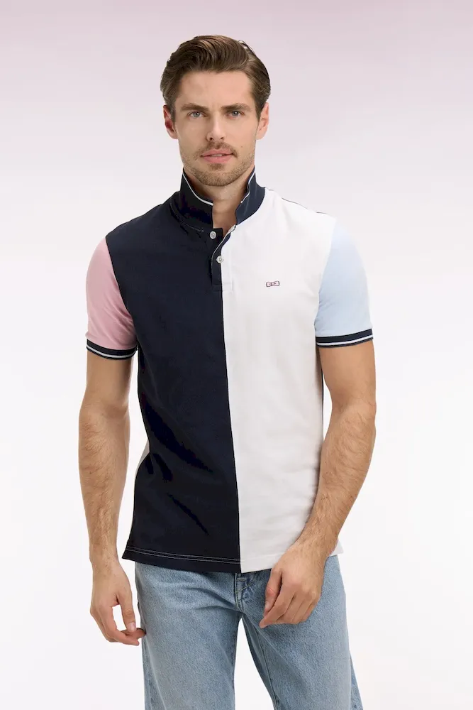 Polo à manches courtes en coton bicolore – Bild 3