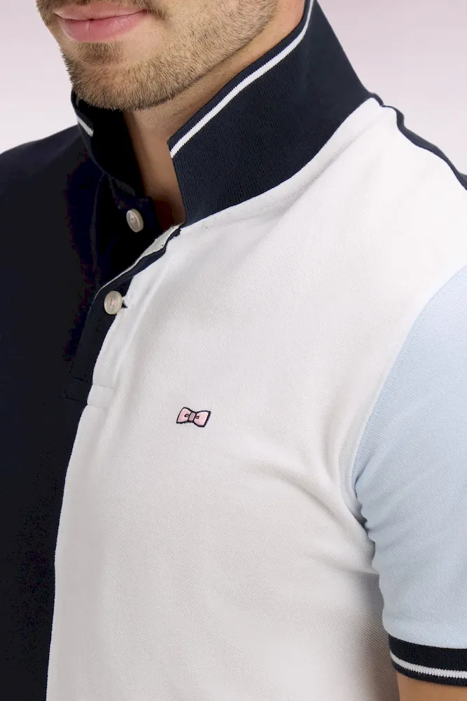 Polo à manches courtes en coton bicolore – Bild 4