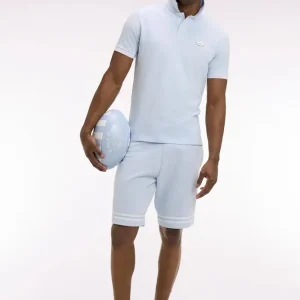 Polo à manches courtes en coton ciel